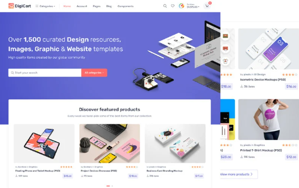 DigiCart – Digital Products Marketplace HTML5 Template — Template by Templatemonster