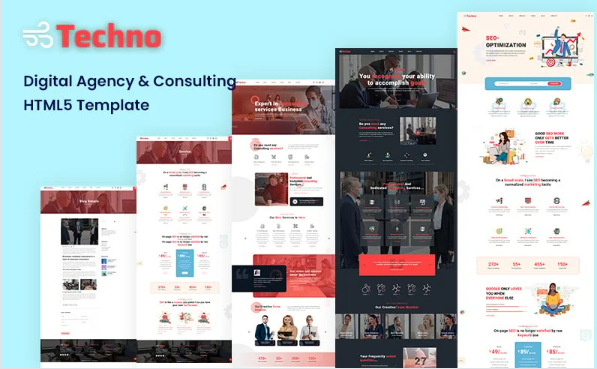 Digital Agency and Minimal Consulting Bootstrap HTML5 Website Template — Template by Templatemonster