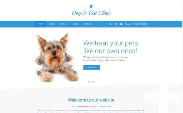 Dog Cat Clinic Website Template