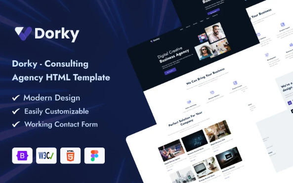 Dorky – Consulting Agency HTML Template — Template by Templatemonster