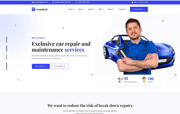 DreamHub Auto Service HTML5 Template — Template by Templatemonster