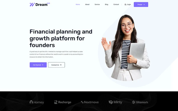 DreamHub Finance and Business HTML5 Template — Template by Templatemonster