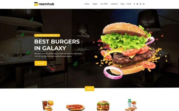 Dreamhub – Fast Food Resturant HTML5 Template — Template by Templatemonster