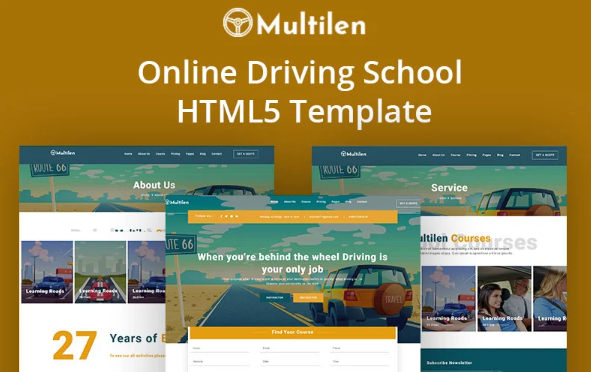 Driving School & Online Bootstrap HTML5 Website Template — Template by Templatemonster