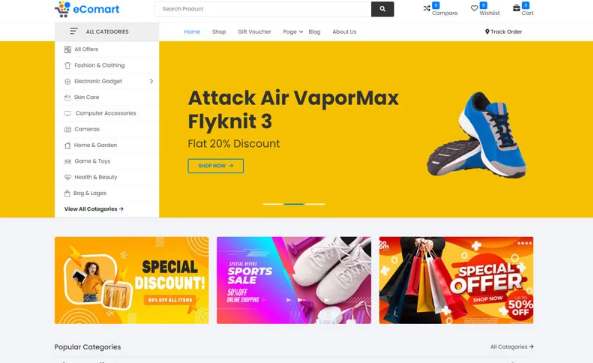 Ecomart – Bootstrap eCommerce HTML Template. — Template by Templatemonster