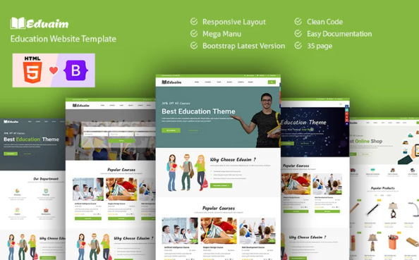 Eduaim – Education HTML Bootstrap 5 Template
