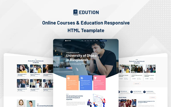 Edution – Online Courses and Education Website Template — Template by Templatemonster