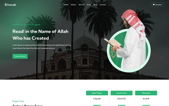 Ehtesab – Islamic Centre and Mosque Next.js Template — Template by Templatemonster