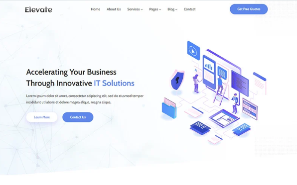 Elevate – IT Solutions & Business Services Website Template — Template by Templatemonster