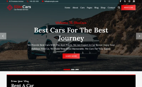 EliteCars – Car Rental HTML5 Website Template — Template by Templatemonster