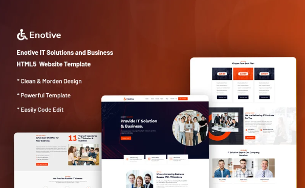 Enotive – IT Solutions & Business Website Template — Template by Templatemonster