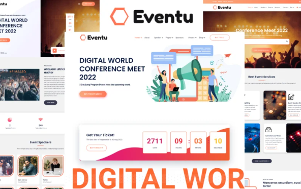 Eventu – Conference, Event & Meetup HTML5 Website Template