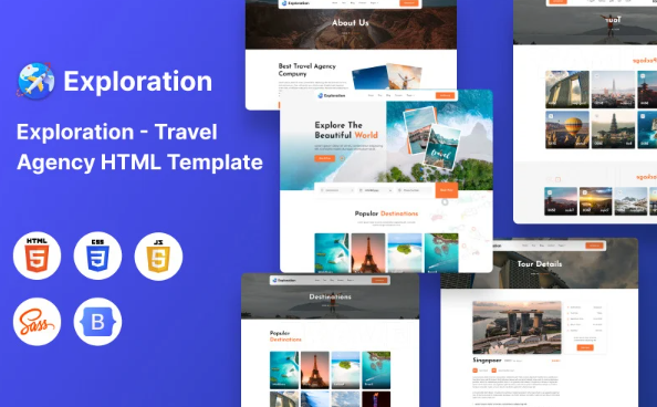 Exploration – Travel Agency HTML Template — Template by Templatemonster