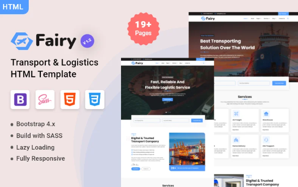 Fairy – Transport & Logistics HTML Website Template