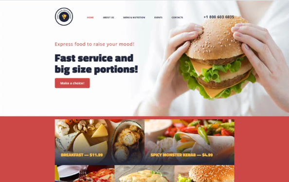 Fast Food Restaurant Website Template — Template by Templatemonster