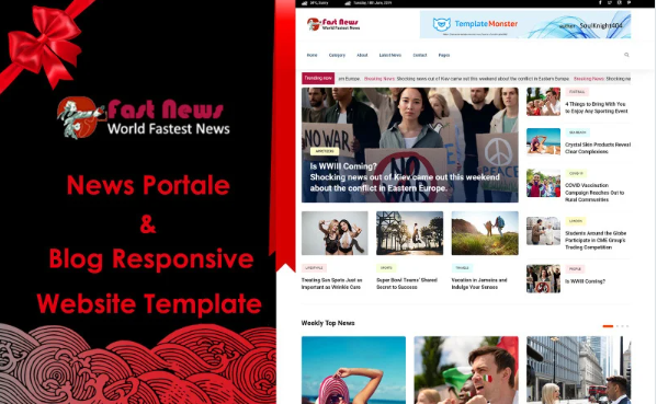 Fast News – News Portal & Blog Responsive Website Template — Template by Templatemonster