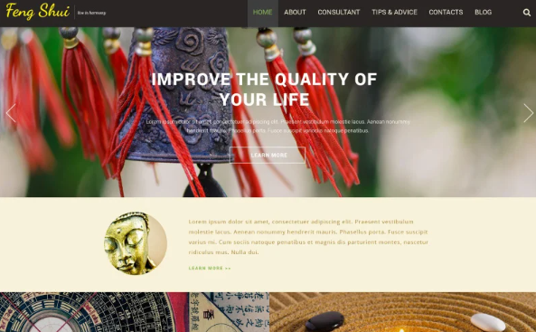 Feng Shui Responsive Website Template — Template by Templatemonster