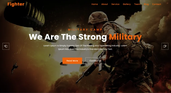 Fighter Military Service & Army Website Template — Template by Templatemonster