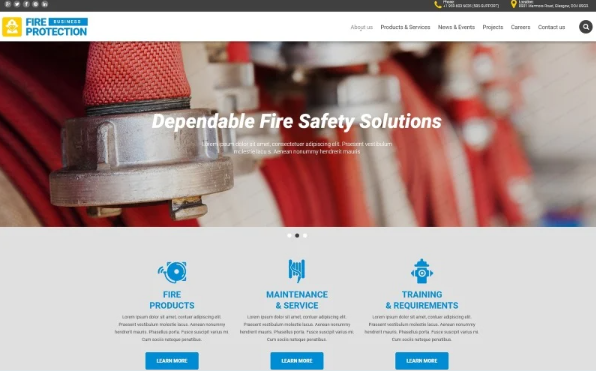 Fire Protection Business Website Template — Template by Templatemonster