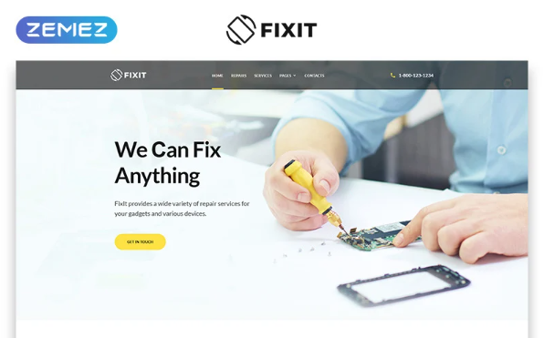 Fixit – Gadget Repair Services Clean Multipage HTML5 Website Template