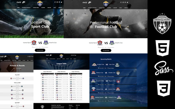Football Club – Sport Clubs Html5 Css3 Theme Website Template