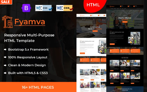 Fyamva – Construction HTML Template — Template by Templatemonster