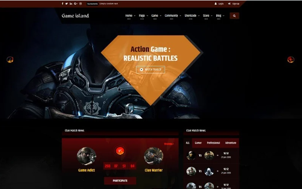 Game Island – Community Portal Gaming Multi Purposes Bootstrap — Template by Templatemonster