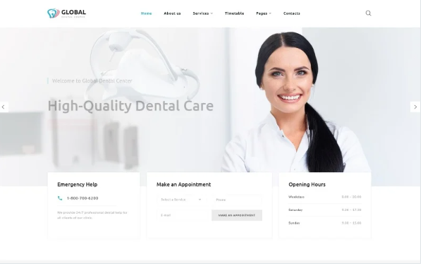 Global – Dental Center Multipage Clean HTML5 Website Template