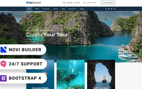 GoTravel – Novi Builder Online Tour Agency Website Template — Template by Templatemonster