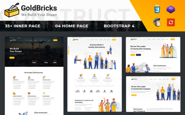GoldBricks – Construction Agency Website Template