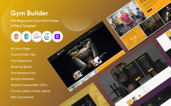 GymBuilder – Responsive Gym & Fitness HTML Template — Template by Templatemonster