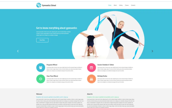 Gymnastics School Website Template