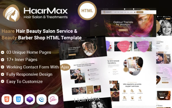 HaarMax – Hair Salon Barber Shop Hairdresser Beauty Makeup HTML Template — Template by Templatemonster