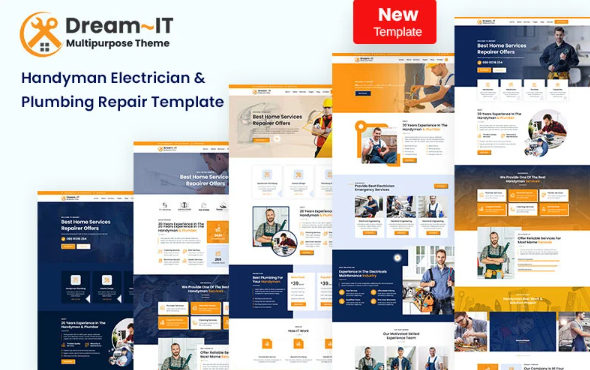 Handyman Electrician and Plumbing Repair Bootstrap HTML5 Website Template — Template by Templatemonster