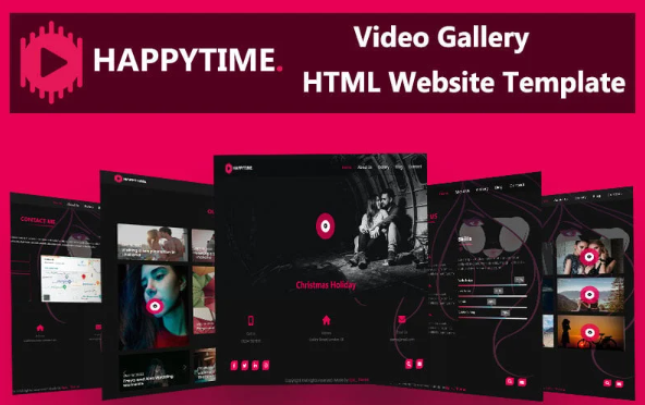 Happy Time – Video Gallery HTML Website Template — Template by Templatemonster