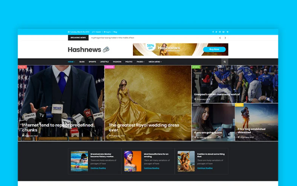 Hashnews – Magazine & Newspaper Website Template