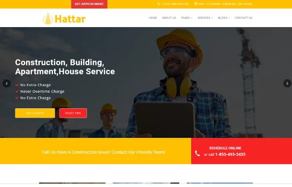 Hatar Construction Building || Responsive HTML 5 Website template