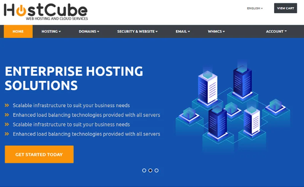 HostCube WHMCS Website Template — Template by Templatemonster