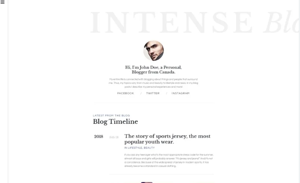 INTENSE Blog Website Template — Template by Templatemonster