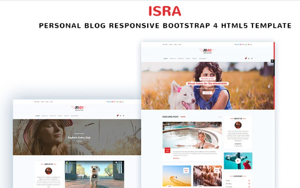 ISRA – Personal Blog Website Template — Template by Templatemonster