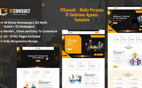 ITConsult – Multipurpose IT Solution Agency HTML Template — Template by Templatemonster