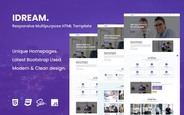 Idream – Multipurpose Responsive HTML Website Template — Template by Templatemonster