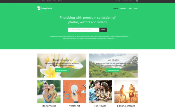 Image Bank Website Template
