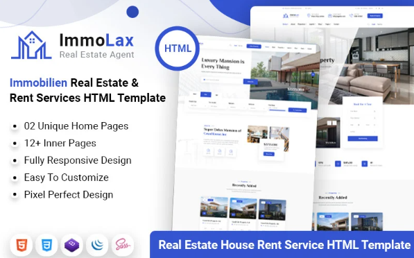Immolax – Real Estate Sale Rental Agency Services HTML Template