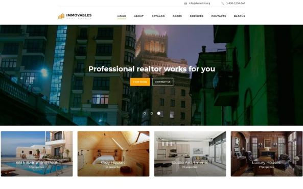 Immovables – Clean Real Estate Responsive HTML5 Website Template