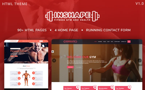 InShape: Gym, Body Building, Fitness Website Template