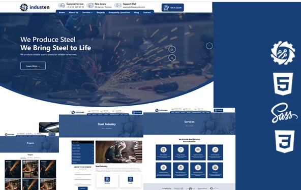 Industen – Industrial Company Html5 Css3 Theme Website Template — Template by Templatemonster