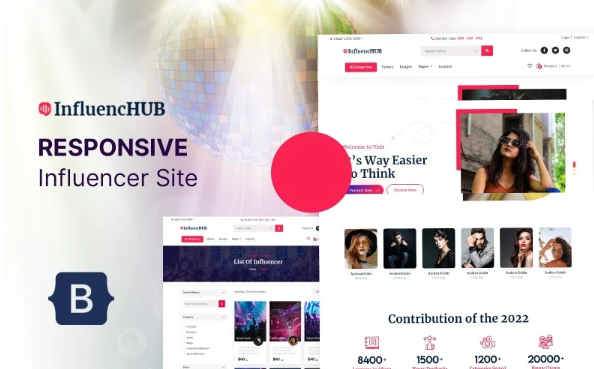 InfluencHUB – Fashion Influencer HTML5 Website Template — Template by Templatemonster