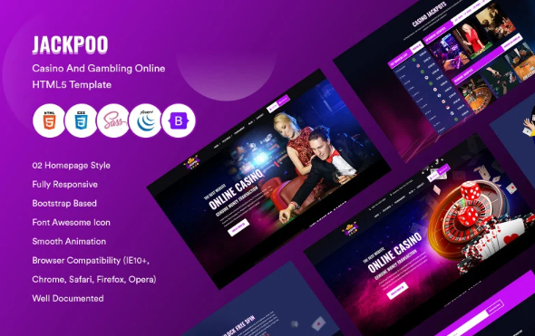 Jackpoo – Casino and Gambling HTML Template — Template by Templatemonster