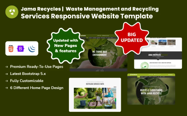 Jama Recycles | Waste Management and Recycling Services Responsive Website Template — Template by Templatemonster
